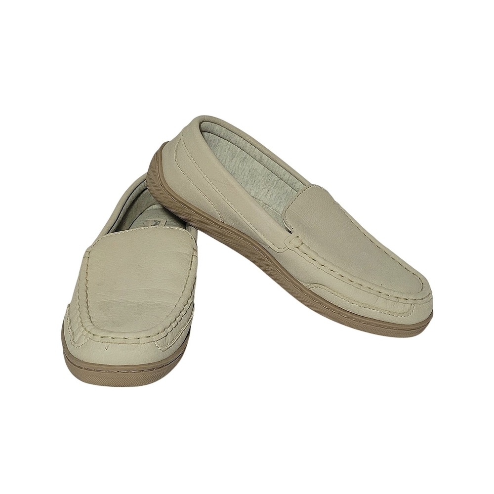My Slippers by My‎ Pillow Womens Size 10 Leather Loafers Cream